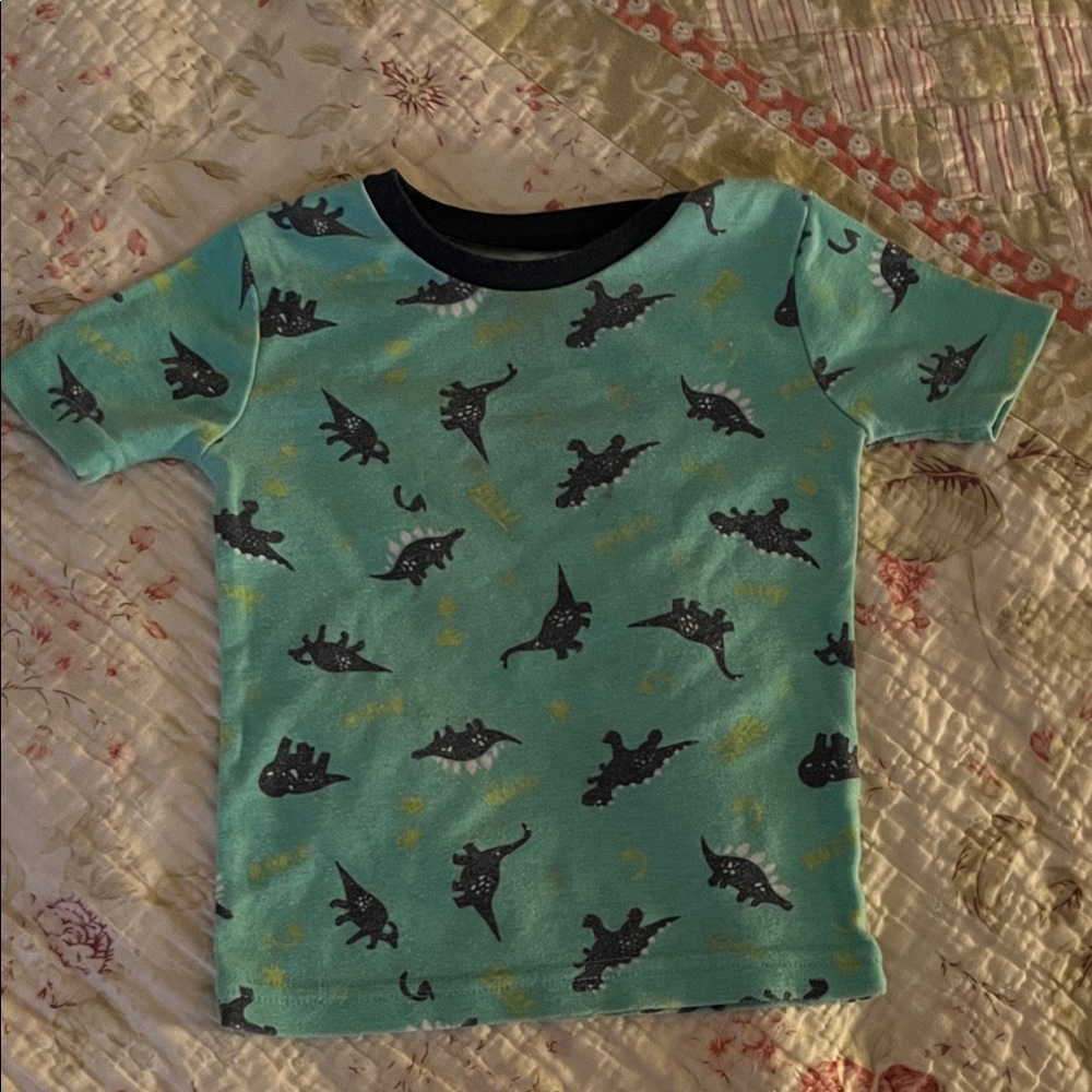 Dinosaur Print Kids Shirt - Green